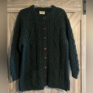 Vintage Irish 100% Wool Hand Knit Sweater